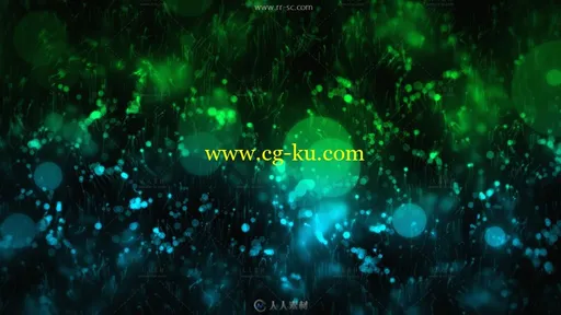 炫酷暗黑蓝绿粒子运动背景高清动态视频素材的图片2