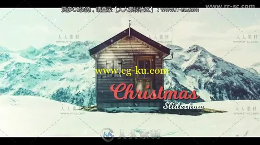 美丽的冬天雪花展示圣诞节图片幻灯片视频包装AE模板的图片1