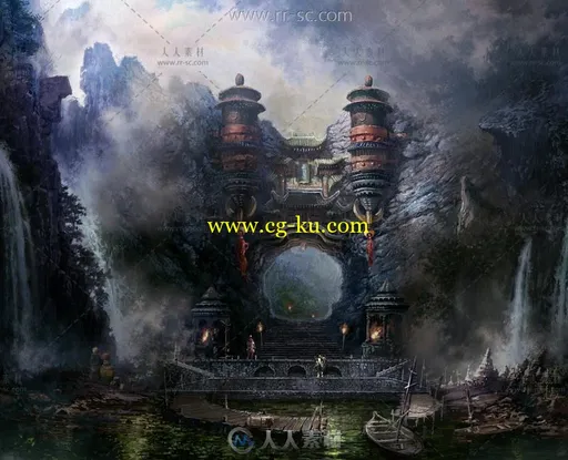 中国古风建筑场景美术原画插画参考素材的图片5
