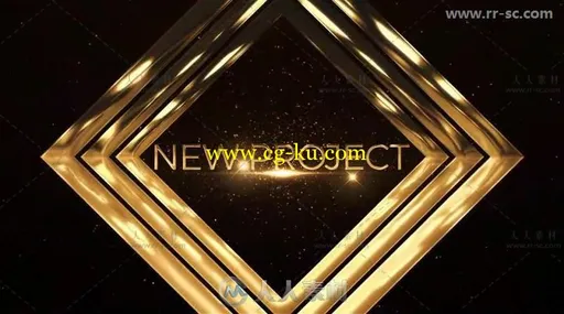 华丽金色粒子颁奖典礼晚会片头文字标题动画AE模板的图片3