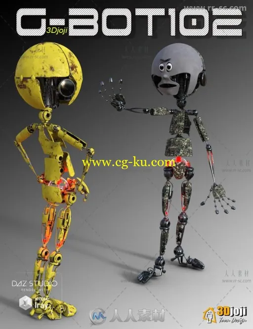 破旧可爱的小机器人助手3D模型合辑的图片3