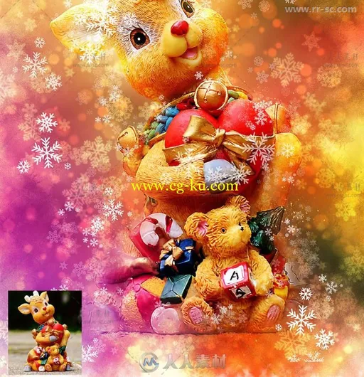 美丽梦幻的圣诞节雪花艺术特效PS动作的图片4