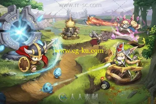 卡通塔防游戏美术UI场景素材资源的图片1