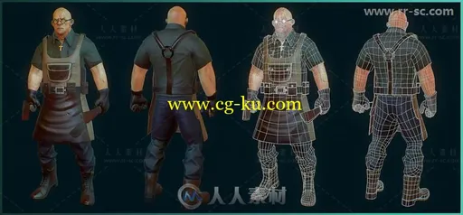 恐怖硬汉连环杀手角色3D模型Unity游戏素材资源的图片2