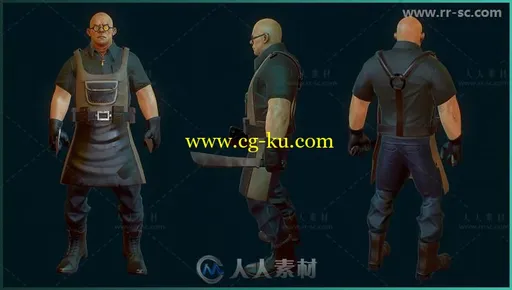 恐怖硬汉连环杀手角色3D模型Unity游戏素材资源的图片3