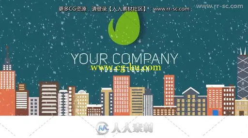 创意圣诞节和新年卡通文字与标志展示AE模板的图片2