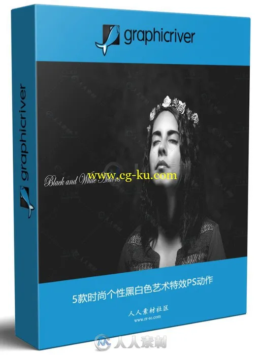 5款时尚个性黑白色艺术特效PS动作的图片1