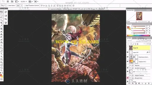 Photoshop另类风格城市暴力插画绘画视频教程的图片3