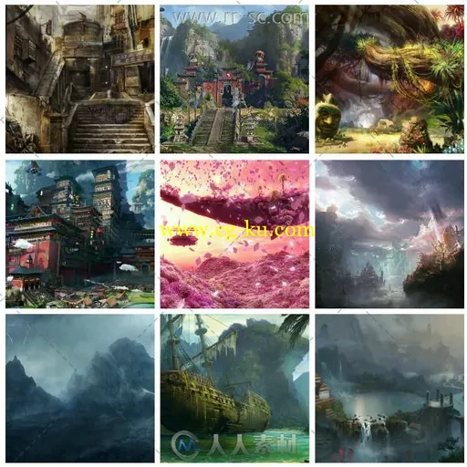 科幻氛围横版电影概念设计场景原画素材的图片1