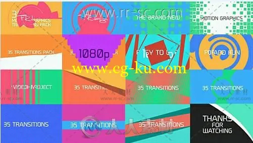 35组超酷帅气MG运动图形转场视频素材的图片1