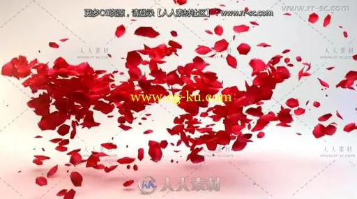 花瓣飞舞飘过标志展示Logo演绎AE模板的图片2
