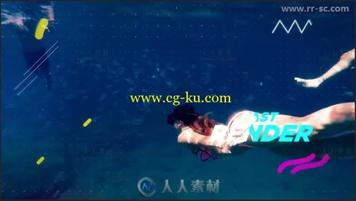 简单时尚多彩照片展示幻灯片相册动画AE模板的图片2