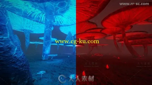 幻想发光的蘑菇森林环境3D模型Unity游戏素材资源的图片3