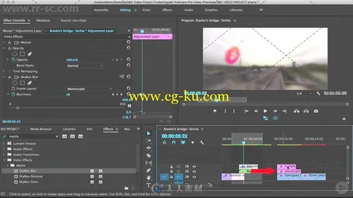 Premiere Pro 360度VR视频剪辑技巧视频教程的图片4