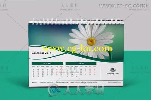 干净简单的2018年台历indesign排版模板的图片2
