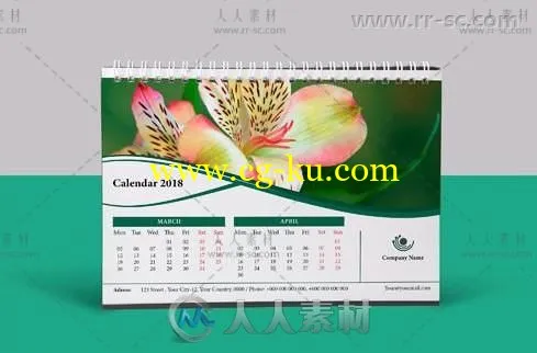 干净简单的2018年台历indesign排版模板的图片3