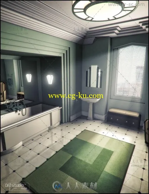 现代房屋浴室时尚经典装饰设计3D模型合辑的图片2