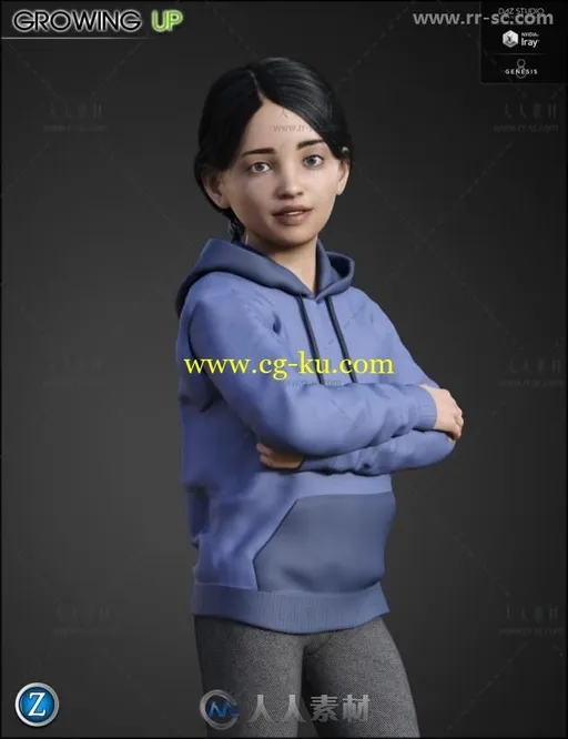 年龄从五岁到成人的女性角色的3D模型合辑的图片6