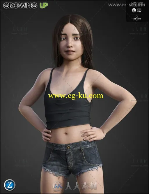 年龄从五岁到成人的女性角色的3D模型合辑的图片7