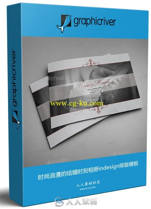 时尚浪漫的结婚时刻相册indesign排版模板的图片1