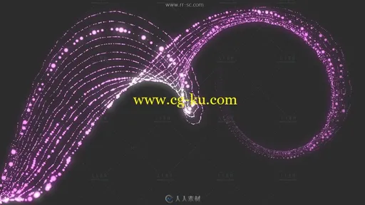 紫色回旋粒子舞台晚会LED背景视频素材的图片2
