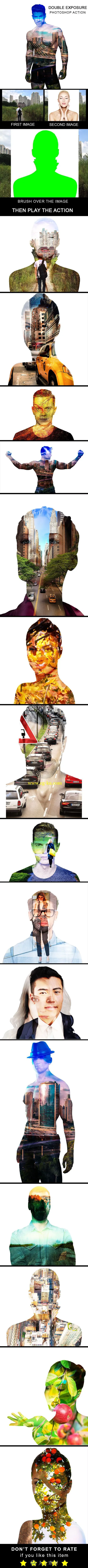 神奇时尚双重曝光艺术特效PS动作的图片2