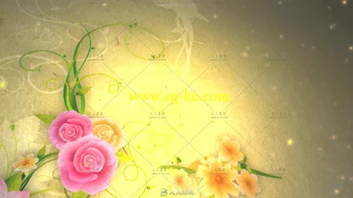 经典动态花纹生长运动粒子婚庆背景视频素材的图片2