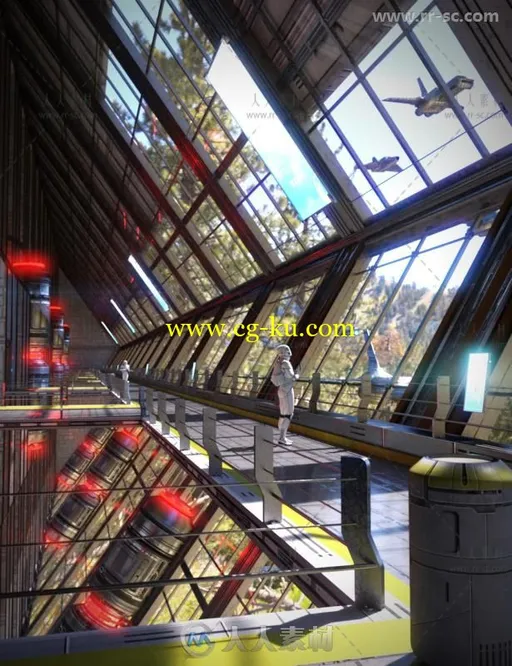 巨大的模块化科幻堡垒场景环境3D模型合辑的图片2