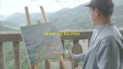 风景油画写生视频素材的图片1