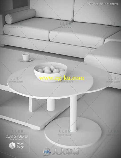 完整的客厅场景环境与家具道具3D模型合辑的图片5