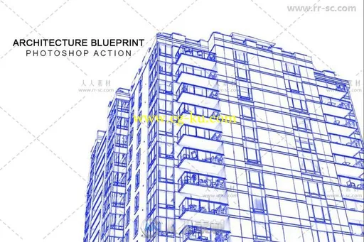 专业建筑蓝图艺术特效PS动作的图片2