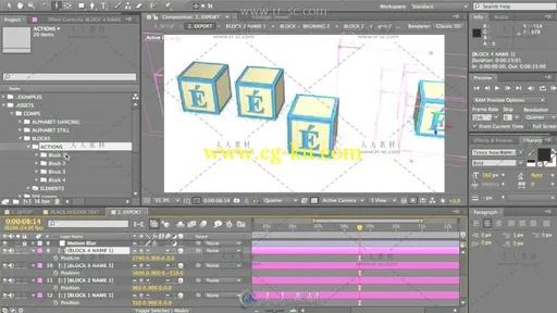 AE制作有趣的卡通字幕方块动画视频教程的图片3