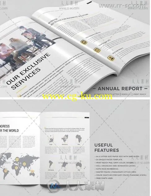 简单的企业年度报告indesign排版模板的图片2