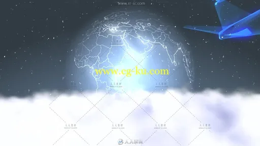 飞机穿越翻滚的云层地球转动视频素材的图片2