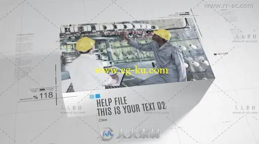 干净简洁3D盒子展示企业科技感幻灯片AE模板的图片3