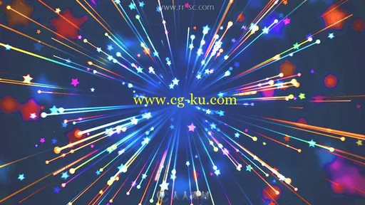 星光放射粒子LED动态背景视频素材的图片1