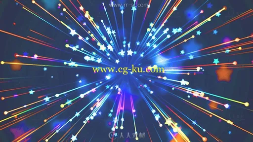 星光放射粒子LED动态背景视频素材的图片2