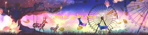 摩天轮木马秋千儿童梦幻童话LED视频素材的图片1