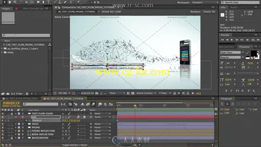 AE粒子文字流入手机效果视频教程的图片3
