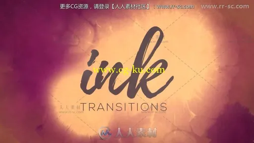 中国风水墨溶解散开视频转场过渡片头展示AE模板的图片2