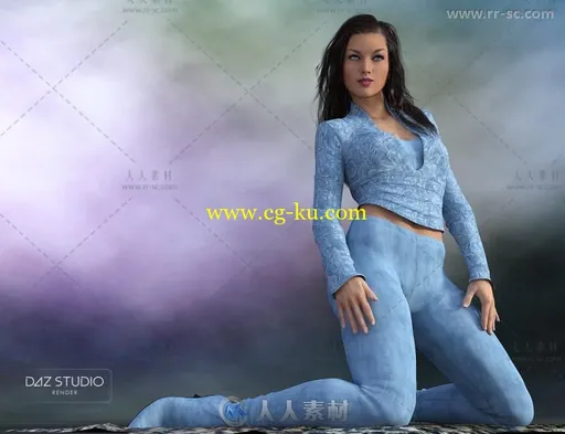现代女性时尚帅气的大衣套装3D模型合辑的图片3