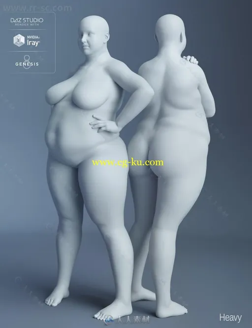 Genesis 8 Female女性男性身体头部面部等DAZ3D基础模型的图片23