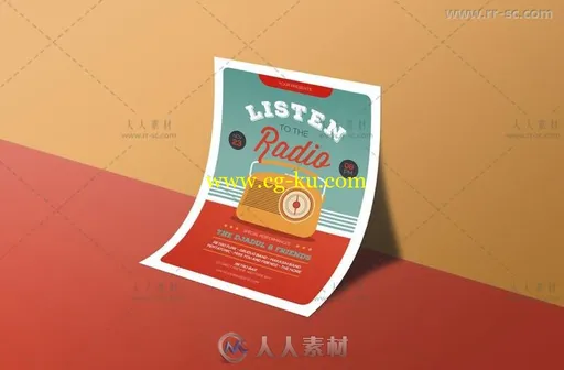 简单复古的广播传单PSD模版的图片3