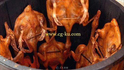 美味烤鸭制作高清实拍视频素材的图片1