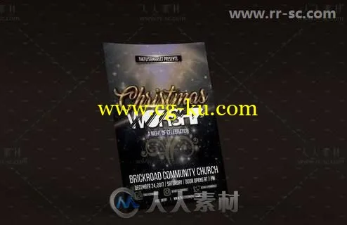 简单华丽的圣诞节音乐会传单PSD模版的图片2