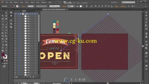 Illustrator老式门标牌设计视频教程的图片2