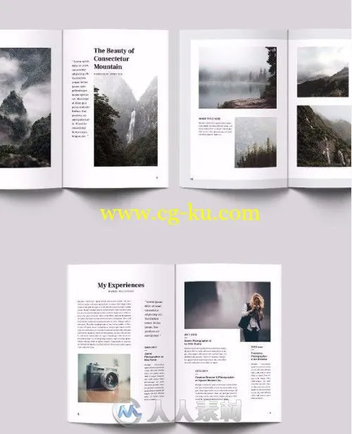 简单干净的摄影作品手册indesign排版模板的图片2