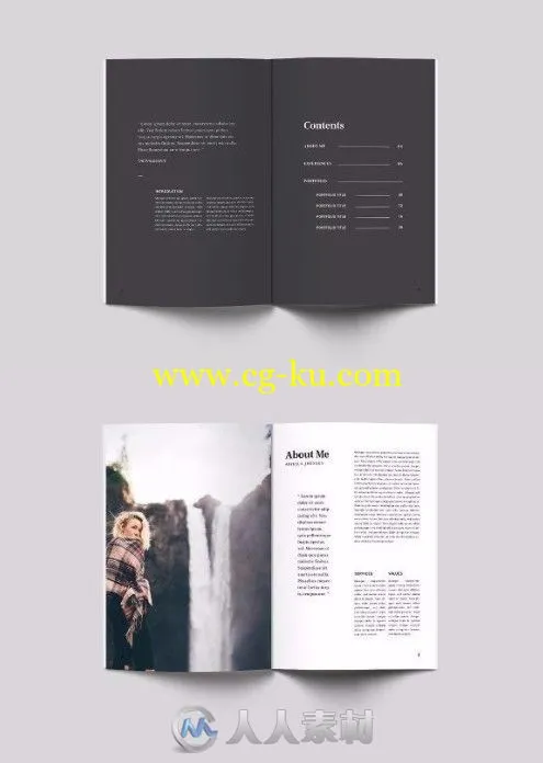 简单干净的摄影作品手册indesign排版模板的图片3
