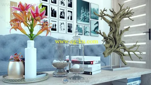CGAxis出品21组室内小装饰品3D模型合辑的图片12