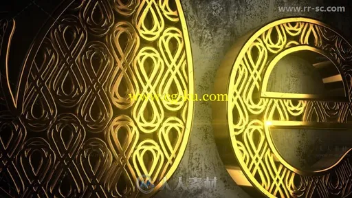 华丽三维黄金标志闪亮展示Logo演绎AE模板的图片10